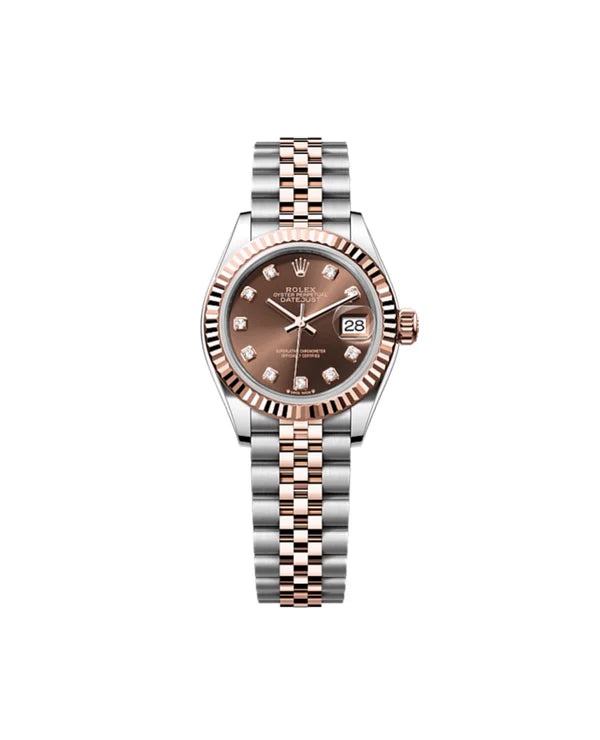 Rolex Lady-Datejust Oyster, 28 mm, Oystersteel and Everose gold, Chocolate