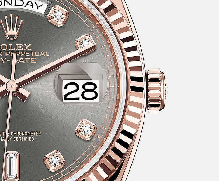 Rolex Day-Date, 36mm, 18k Everose Cold, Ref#
128235-0051