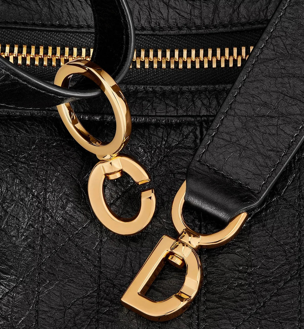 Small D-Journey Bag in Crinkled Calfskin